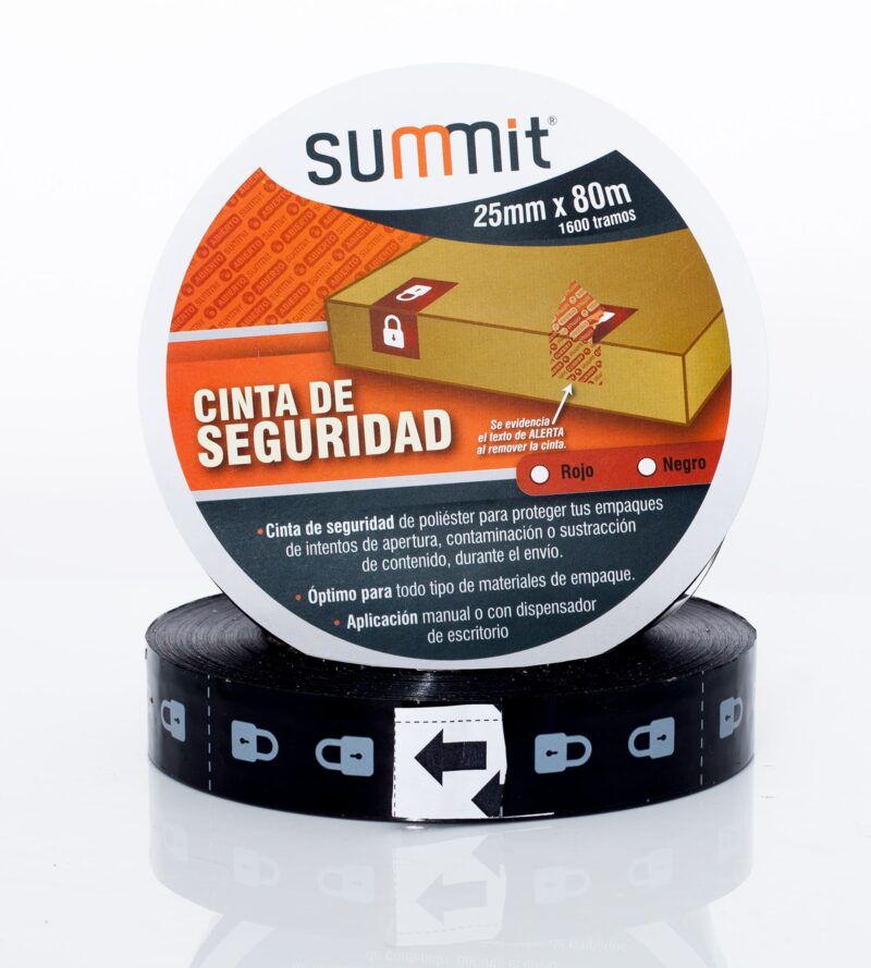 CINTA DE SEGURIDAD NEGRA TAMPER EVIDENT DOMCILIOS DELIVERY