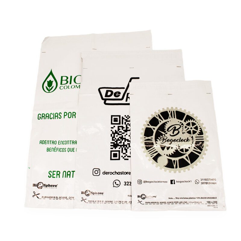 Bolsas blancas de seguridad biodegradables para ecommerce - mensajería personalizadas - Imagen 3