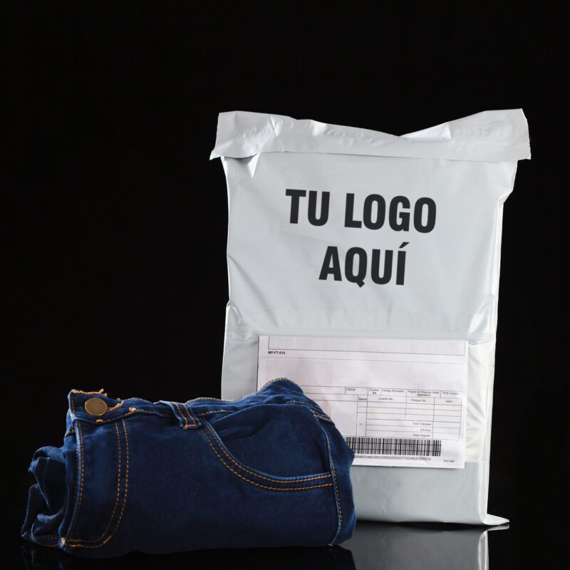 Bolsas blancas de seguridad biodegradables para ecommerce - mensajería personalizadas